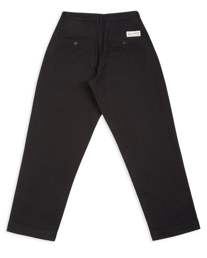 Merz b. Schwanen Good Basics Women's Relaxed Fit Pants - Deep Black Cotton Twill - Standard & Strange