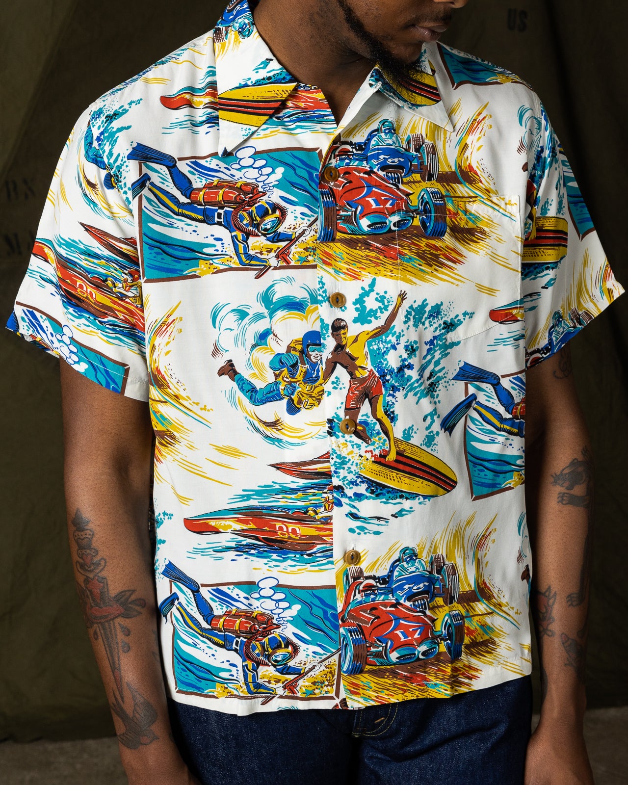 Mister Freedom Rock 'n' Roll Shirt "Action Packed" Type II - White - Standard & Strange