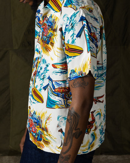 Mister Freedom Rock 'n' Roll Shirt "Action Packed" Type II - White - Standard & Strange