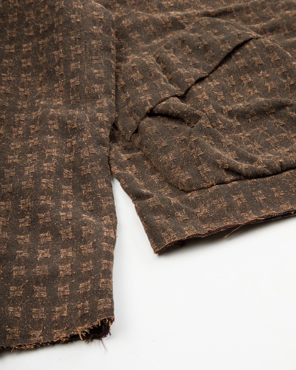 Monad London Collarless Rouach Jacket - Mud Dyed Tussah Silk Brown - Standard & Strange