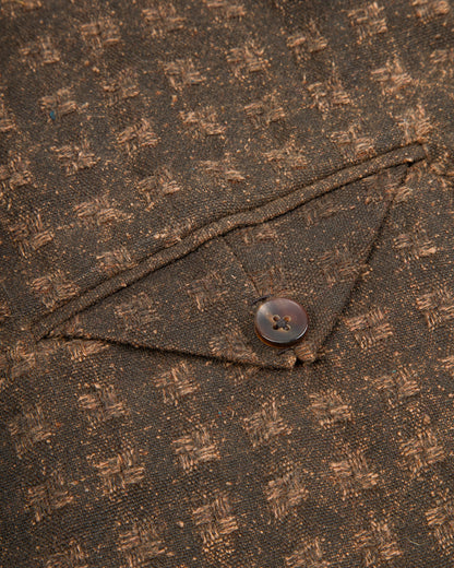 Monad London Collarless Rouach Jacket - Mud Dyed Tussah Silk Brown - Standard & Strange