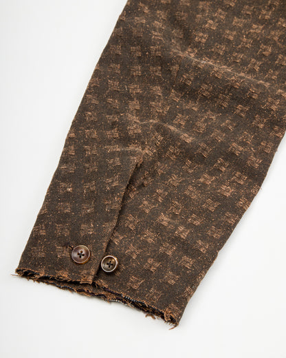 Monad London Collarless Rouach Jacket - Mud Dyed Tussah Silk Brown - Standard & Strange