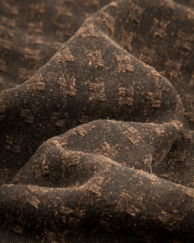 Monad London Collarless Rouach Jacket - Mud Dyed Tussah Silk Brown - Standard & Strange