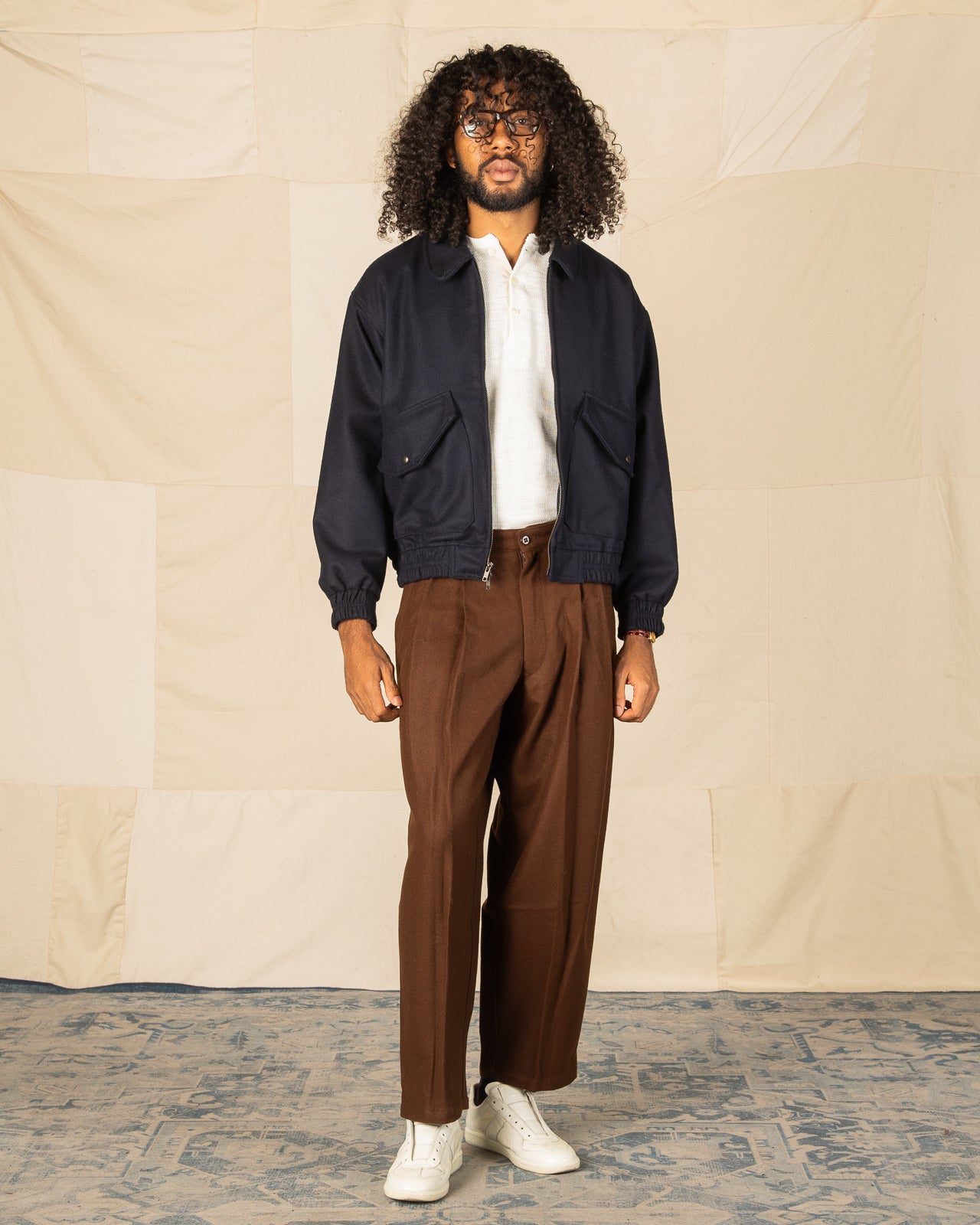 Monitaly CWE Blouson - Solid Navy Wool Flannel – Standard