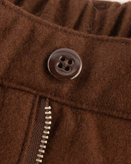 Monitaly Double Pleat Easy Trouser - Solid Brown Wool Flannel - Standard & Strange