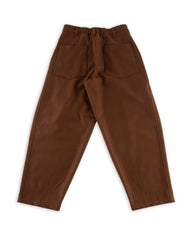 Monitaly Double Pleat Easy Trouser - Solid Brown Wool Flannel - Standard & Strange