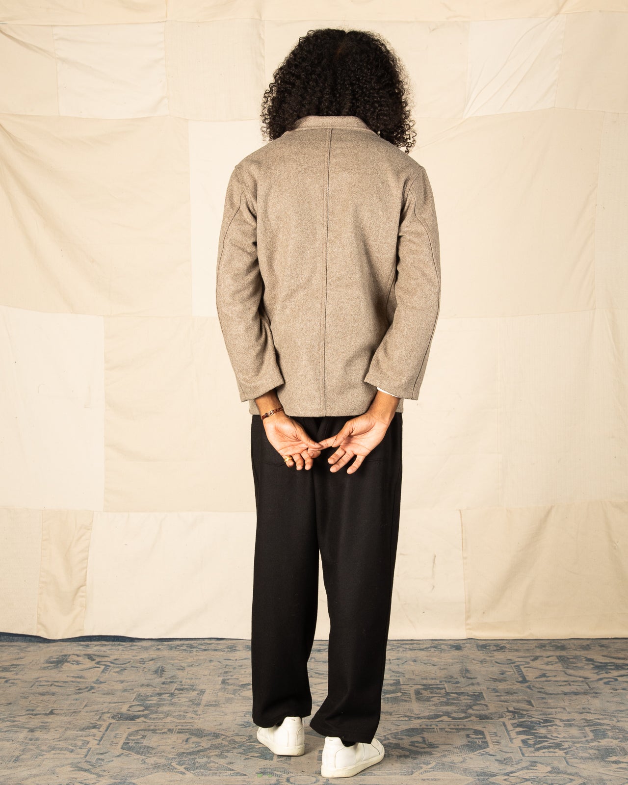 Monitaly Harvester Jacket - Beige Melange Wool Flannel - Standard & Strange