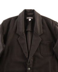 Monitaly Italian Drop Lapel Jacket - Solid Black Wool Flannel - Standard & Strange