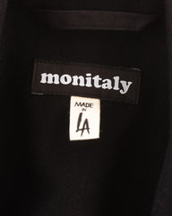 Monitaly Italian Drop Lapel Jacket - Solid Black Wool Flannel - Standard & Strange