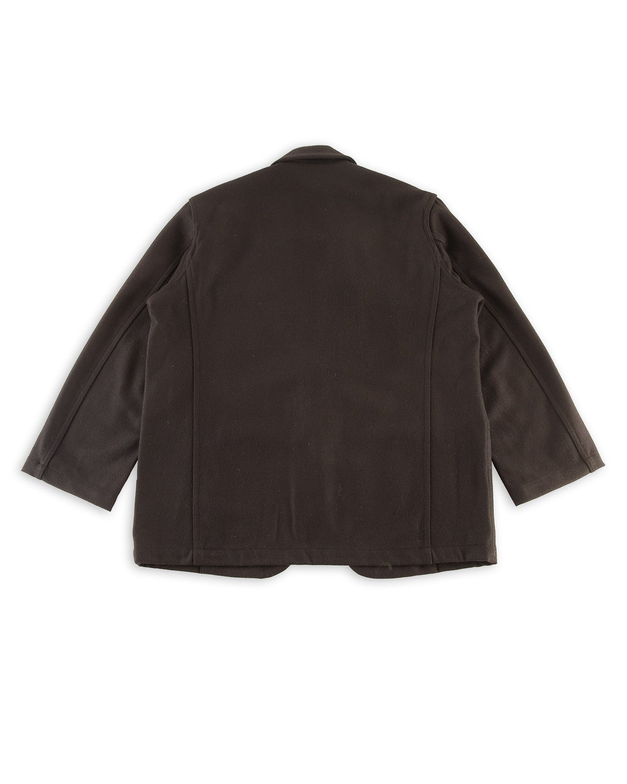 ULTERIOR　WOOL FLANNEL F/T PARKA - BLACK Monitaly Italian Drop Lapel Jacket -Solid Black Wool Flannel