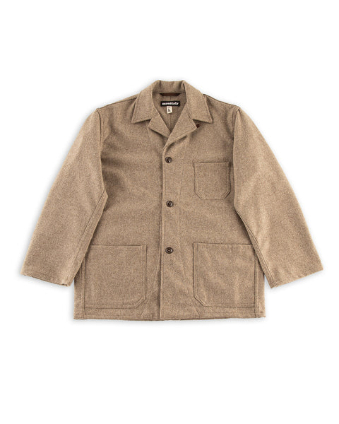 Monitaly Italian Jail Jacket - Beige Melange Wool Flannel - Standard & Strange