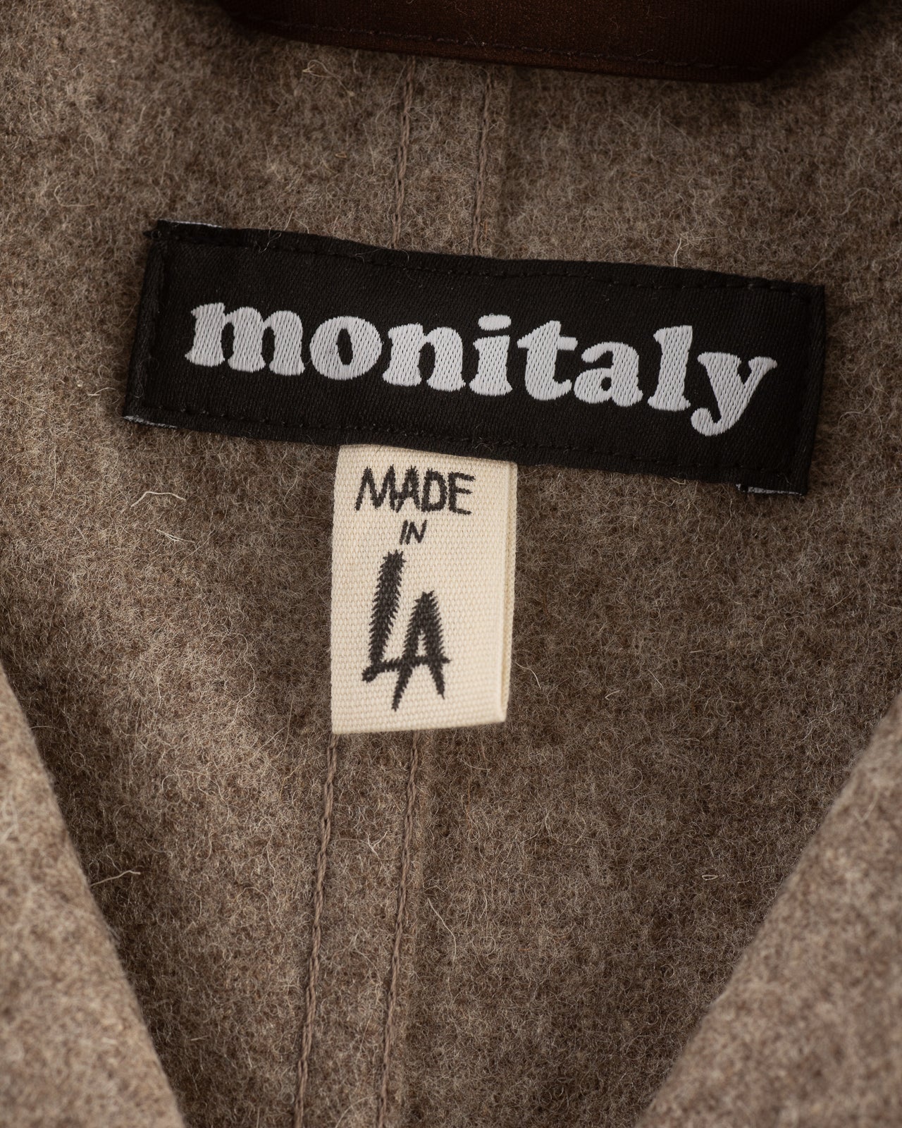 Monitaly Italian Jail Jacket - Beige Melange Wool Flannel