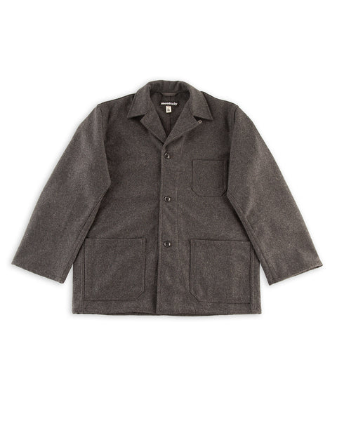 Monitaly Italian Jail Jacket - Charcoal Melange Wool Flannel - Standard & Strange