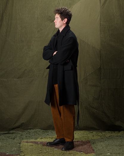 Monitaly Jute Coat - Black Wool Flannel Vicente - Standard & Strange