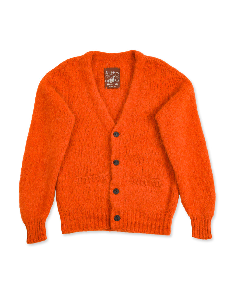 Monitaly Shaggy Alpaguan Cardigan - Orange - Standard & Strange