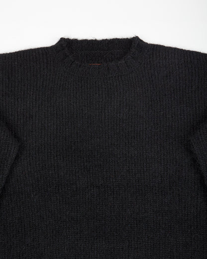 Monitaly Shaggy Alpaguan Crewneck - Black - Standard & Strange