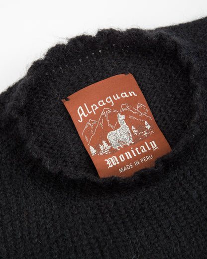 Monitaly Shaggy Alpaguan Crewneck - Black - Standard & Strange