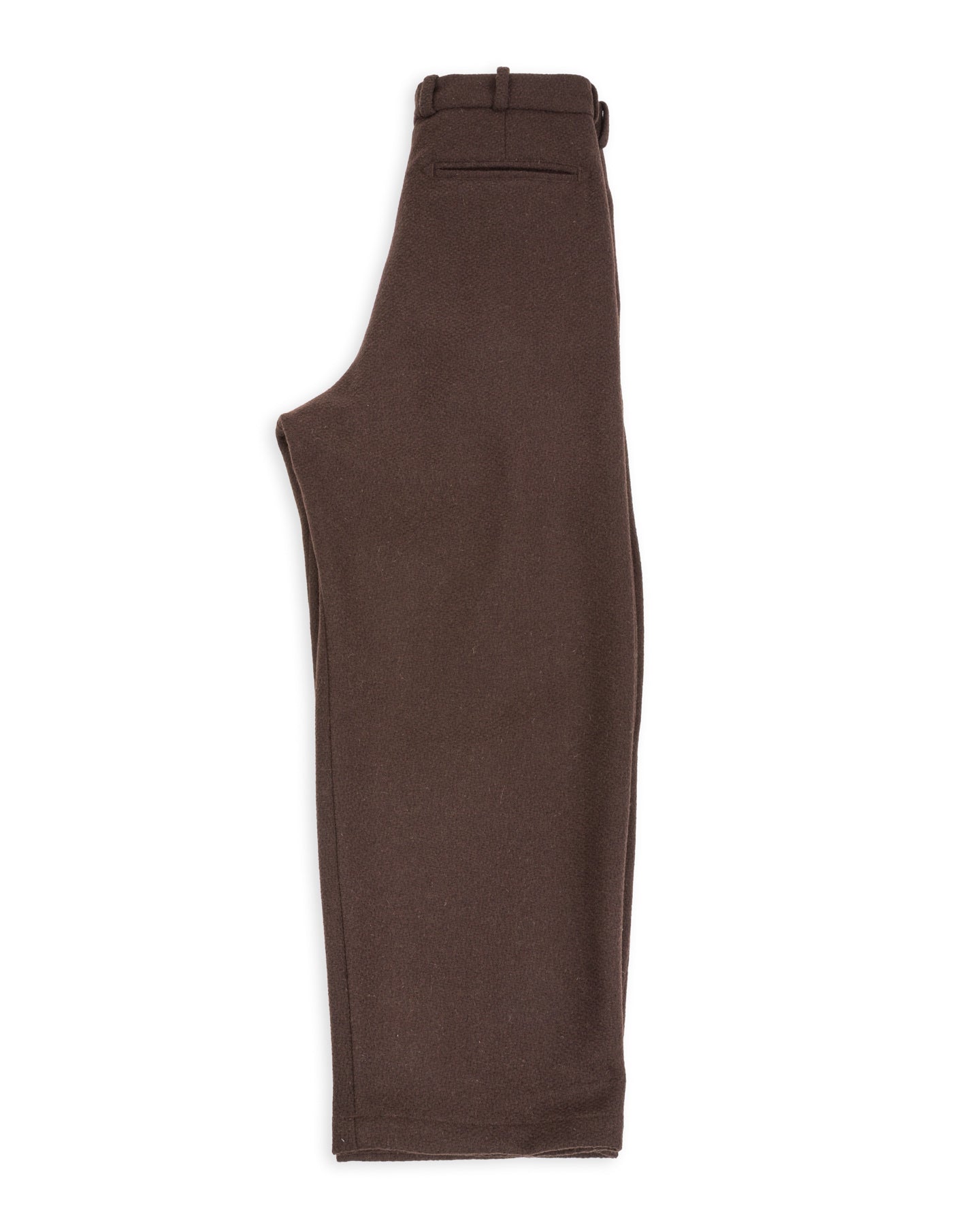 Monitaly Triple Tuck Wide Pants - Brown Wool Flannel Vicente - Standard & Strange