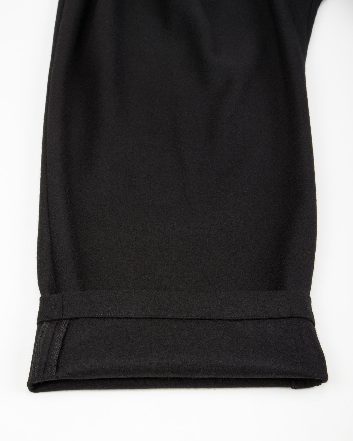 Monitaly Triple Tuck Wide Pants - Solid Black Wool Flannel - Standard & Strange