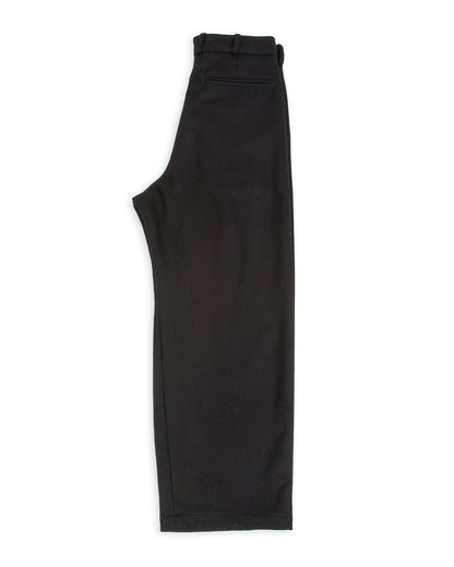Monitaly Triple Tuck Wide Pants - Solid Black Wool Flannel - Standard & Strange