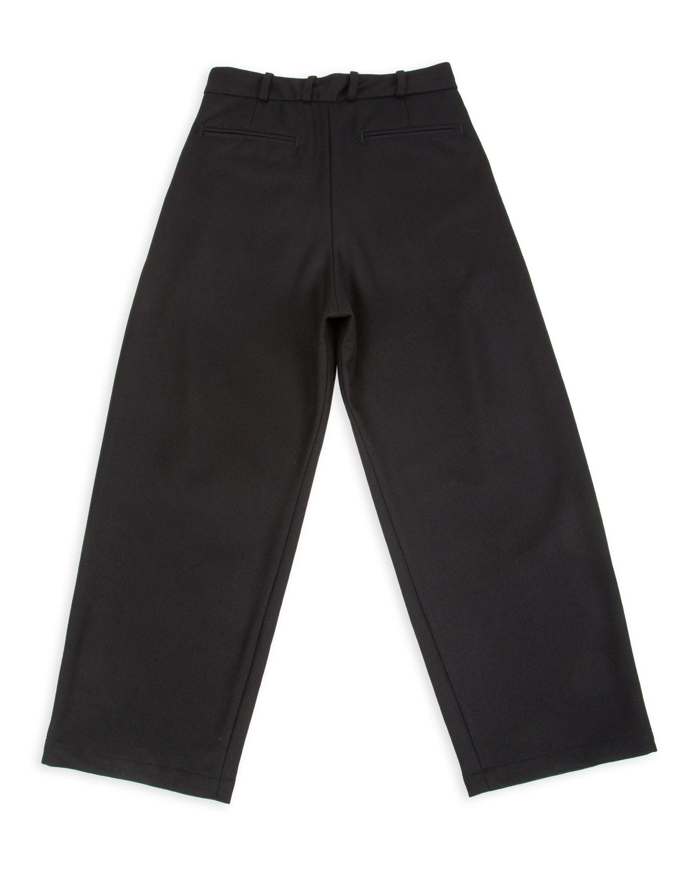 Monitaly Triple Tuck Wide Pants - Solid Black Wool Flannel - Standard & Strange