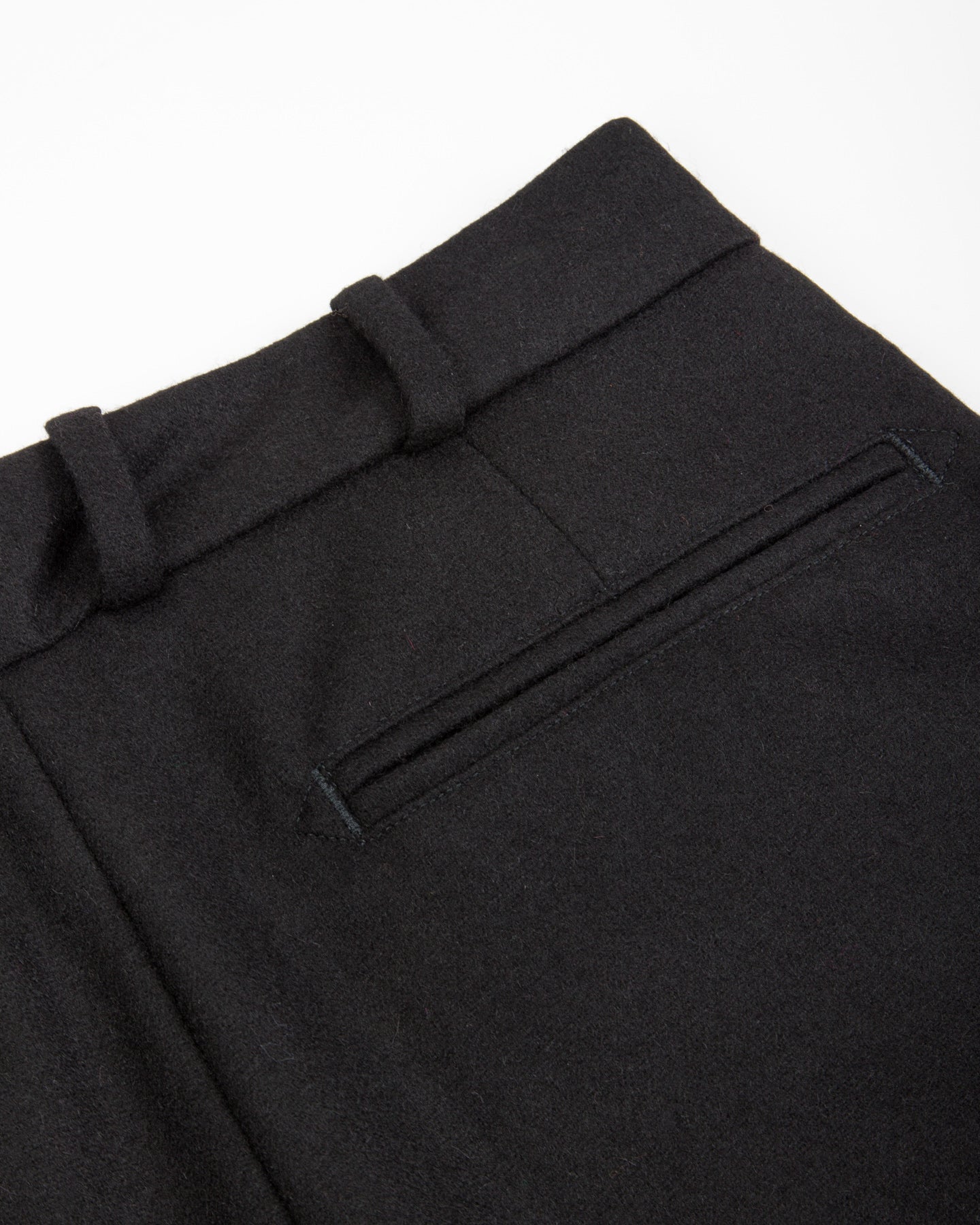 Monitaly Triple Tuck Wide Pants - Solid Black Wool Flannel - Standard & Strange