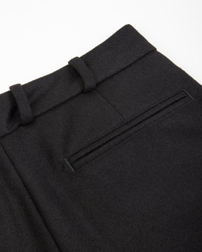 Monitaly Triple Tuck Wide Pants - Solid Black Wool Flannel - Standard & Strange