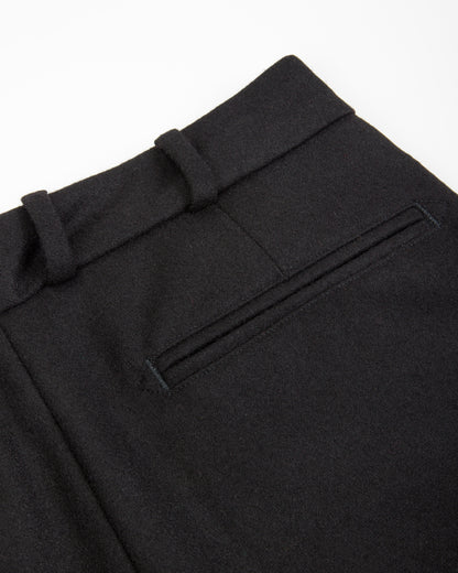 Monitaly Triple Tuck Wide Pants - Solid Black Wool Flannel - Standard & Strange