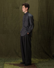 Monitaly Triple Tuck Wide Pants - Wool Flannel Vicente Bengal - Standard & Strange