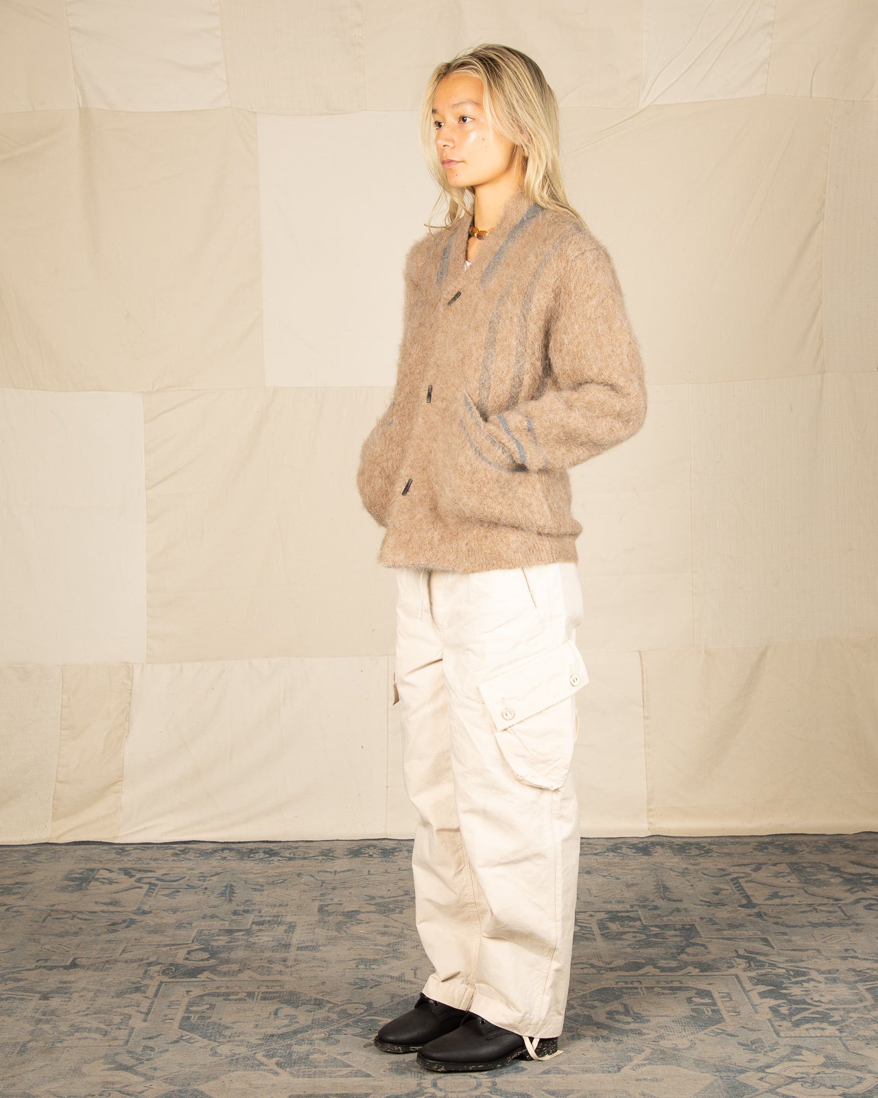 MotivMfg Adjustable Cargo Pants - Natural Ripstop Waxed Cotton - Standard & Strange