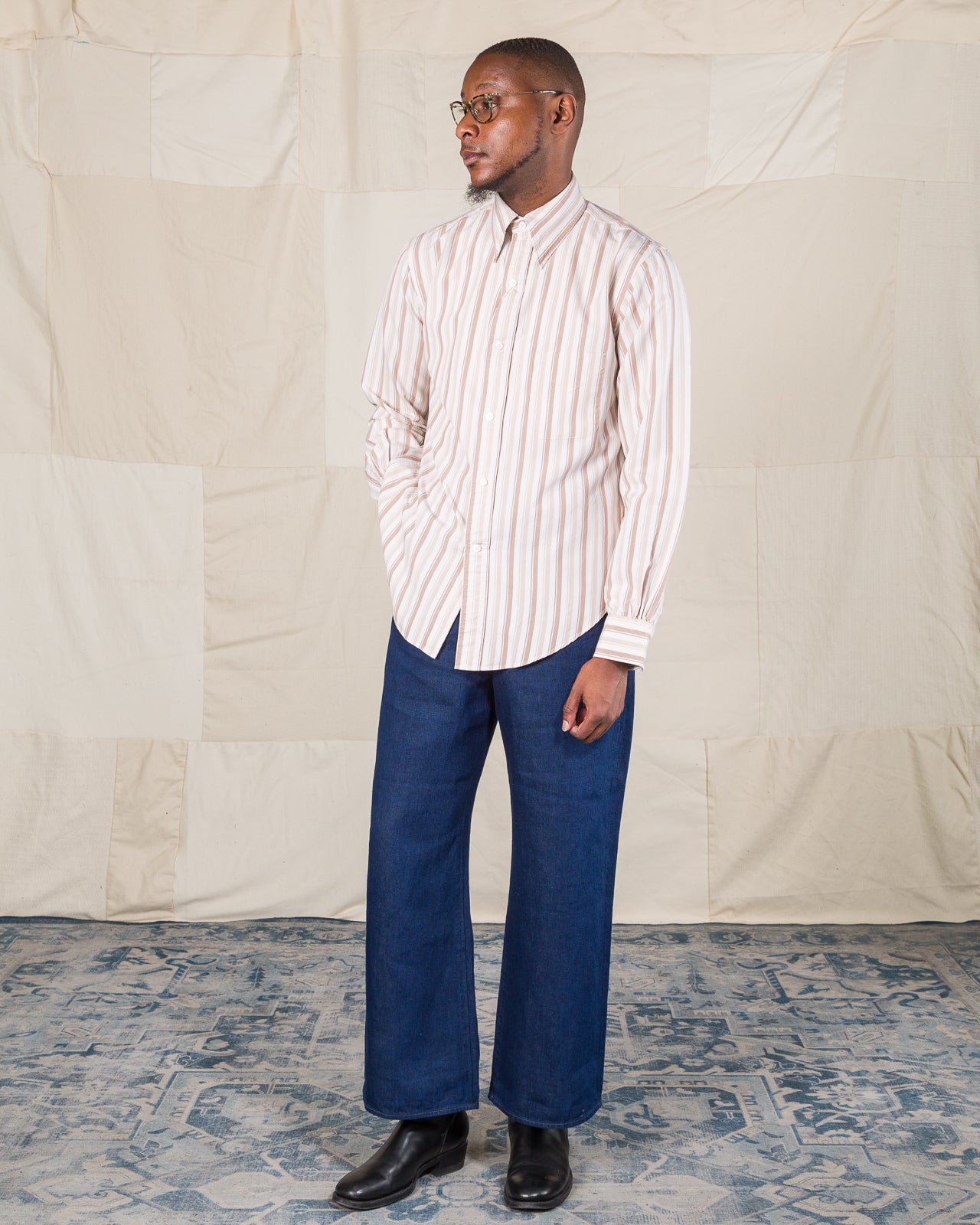 MotivMfg Authentic Fit BD Shirt - Pink Stripe Silk Cotton Fine Poplin - Standard & Strange