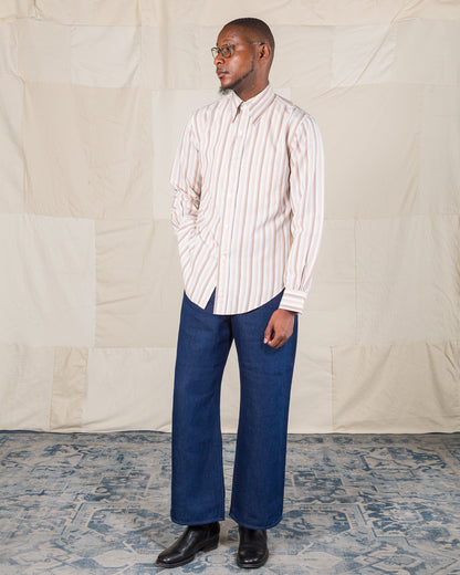 MotivMfg Authentic Fit BD Shirt - Pink Stripe Silk Cotton Fine Poplin - Standard & Strange