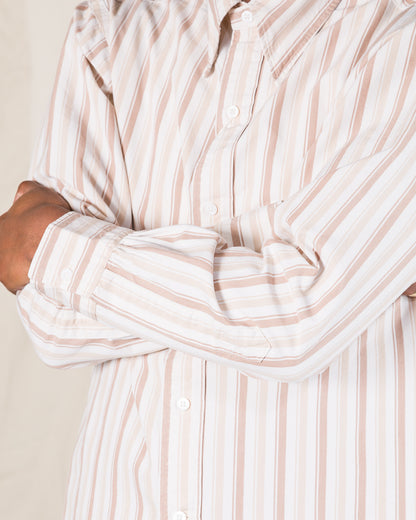 MotivMfg Authentic Fit BD Shirt - Pink Stripe Silk Cotton Fine Poplin - Standard & Strange