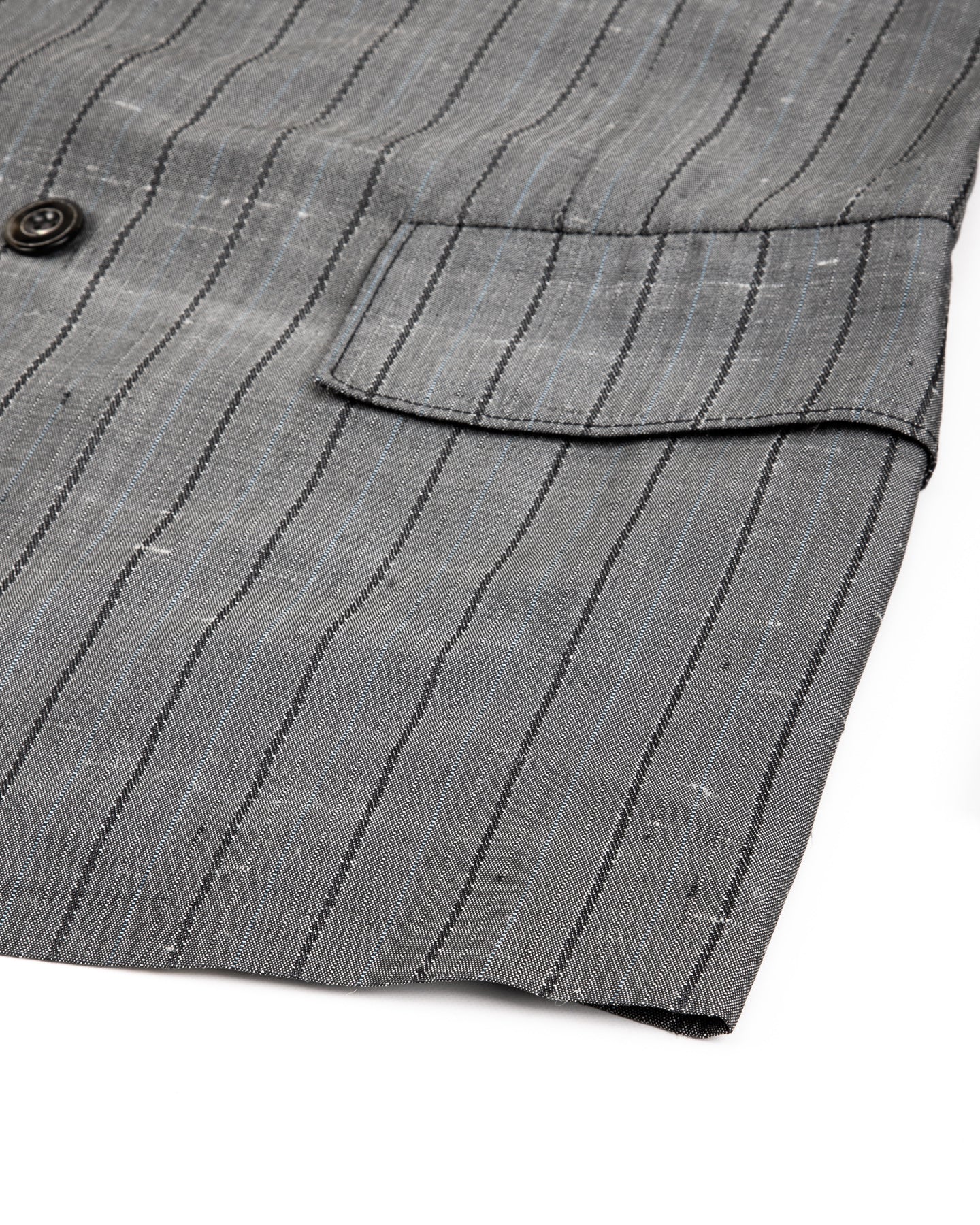 Burokrat Jacket - Grey Melange Stripe Vintage Dupioni