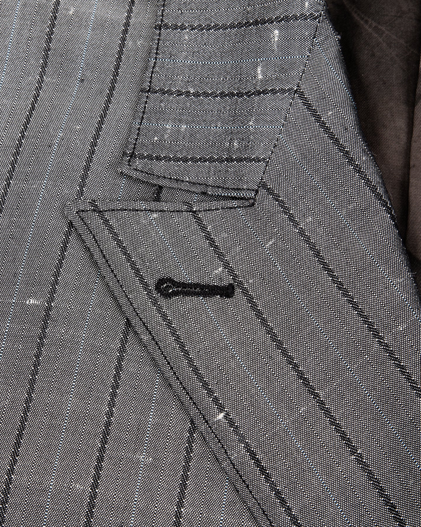 Burokrat Jacket - Grey Melange Stripe Vintage Dupioni