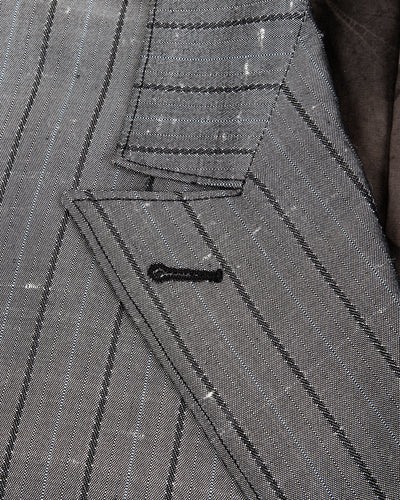 Burokrat Jacket - Grey Melange Stripe Vintage Dupioni