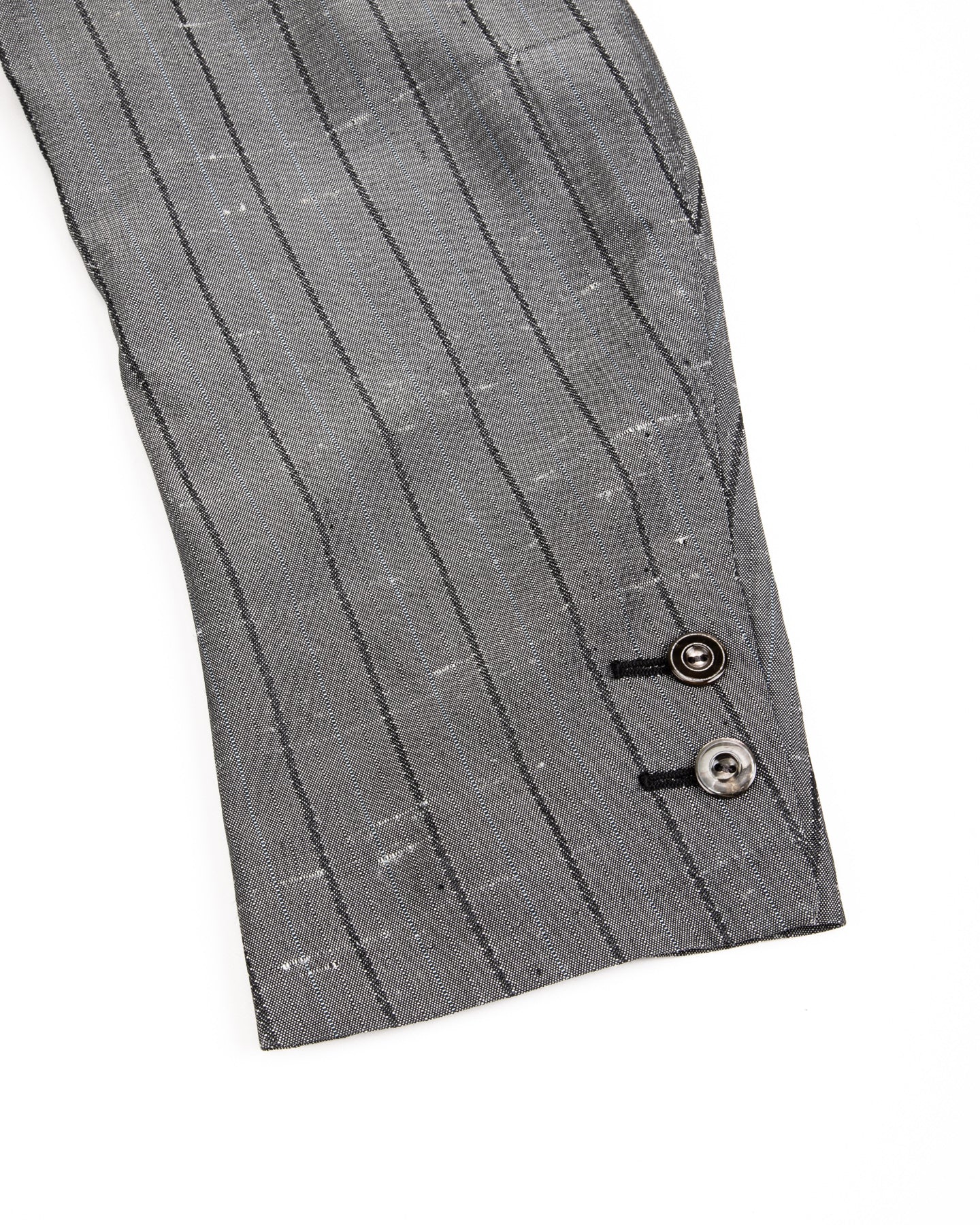 Burokrat Jacket - Grey Melange Stripe Vintage Dupioni