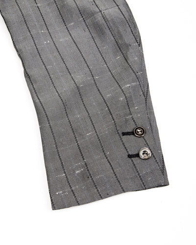 Burokrat Jacket - Grey Melange Stripe Vintage Dupioni
