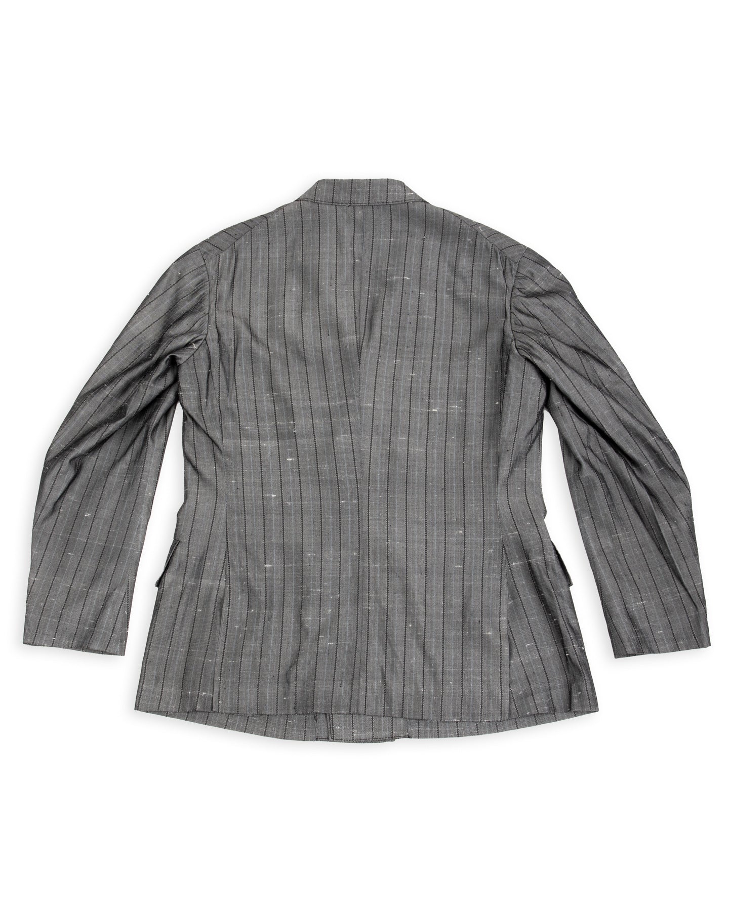 Burokrat Jacket - Grey Melange Stripe Vintage Dupioni
