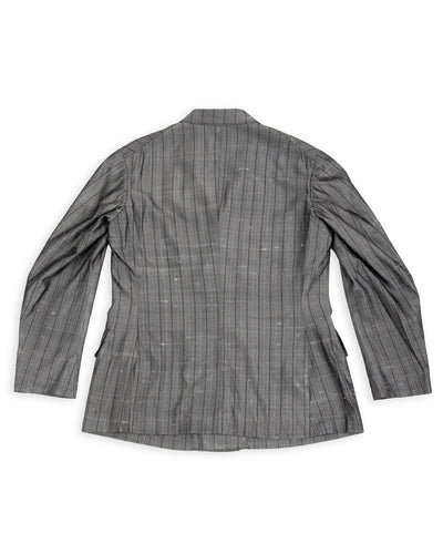 Burokrat Jacket - Grey Melange Stripe Vintage Dupioni