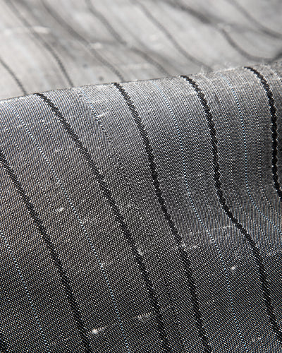 Burokrat Jacket - Grey Melange Stripe Vintage Dupioni
