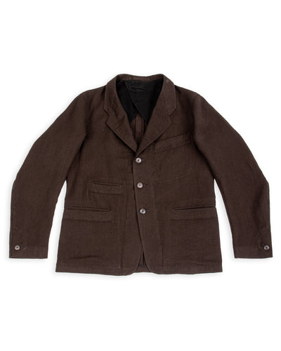 Continental Sack Jacket - Espresso Wool Linen Crepe