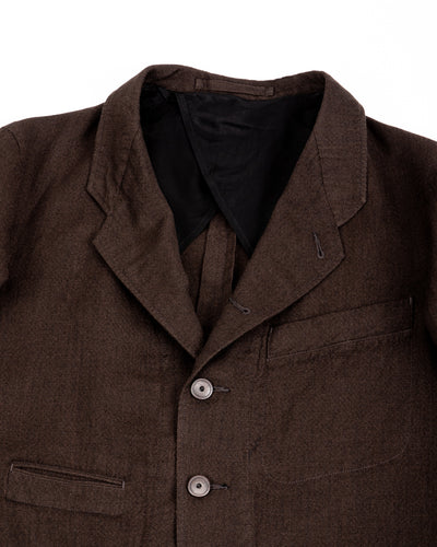 Continental Sack Jacket - Espresso Wool Linen Crepe