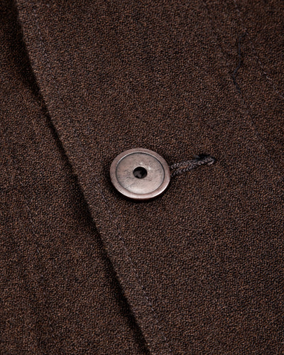 Continental Sack Jacket - Espresso Wool Linen Crepe