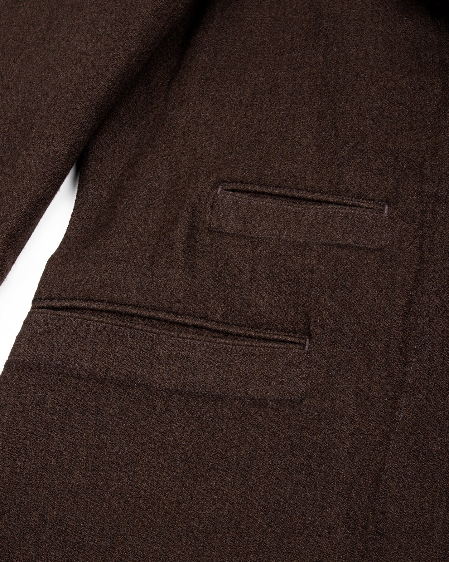 Continental Sack Jacket - Espresso Wool Linen Crepe