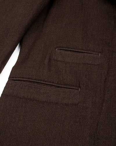 Continental Sack Jacket - Espresso Wool Linen Crepe