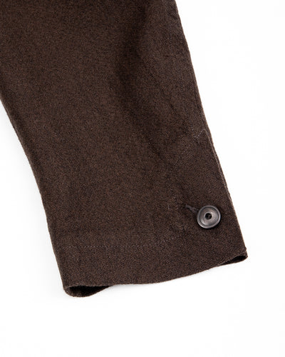 Continental Sack Jacket - Espresso Wool Linen Crepe