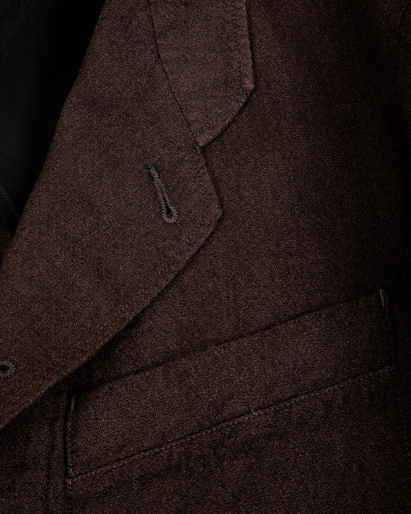 Continental Sack Jacket - Espresso Wool Linen Crepe