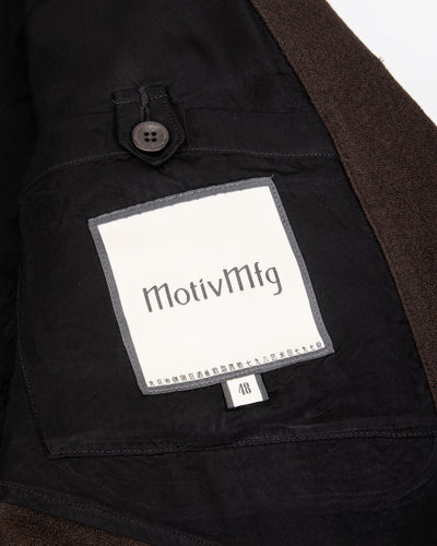Continental Sack Jacket - Espresso Wool Linen Crepe