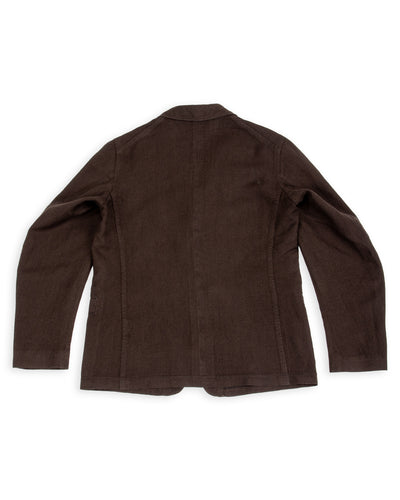 Continental Sack Jacket - Espresso Wool Linen Crepe